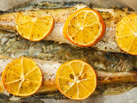 Печена бяла риба Тилапия с портокал - снимка на рецептата
